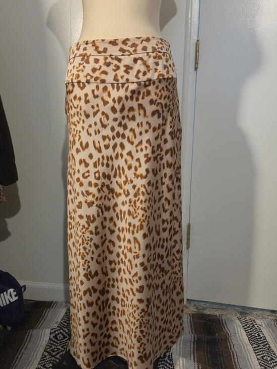 Free People Dresses & Skirts - Free People Cream and Brown Leopard-Print Maxi Skirt